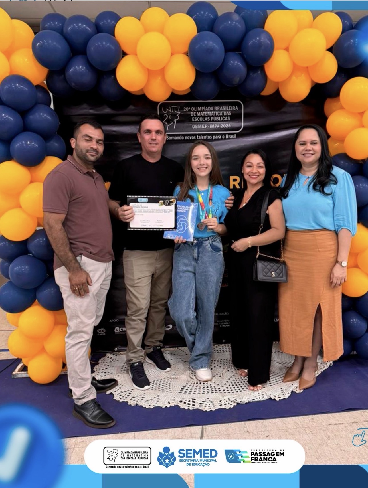 Aluna da rede municipal de Passagem Franca conquista medalhas na OBMEP 2025